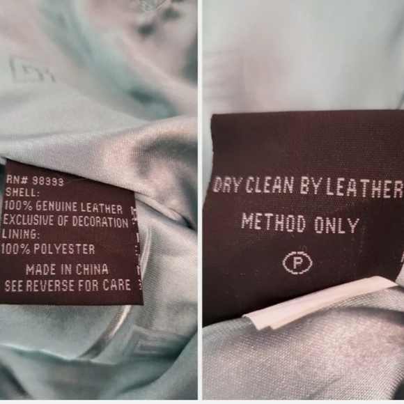 NWT Women Pamela McCoy Mint Green Leather Jacket with Pockets and Button Size M - Picture 11 of 12